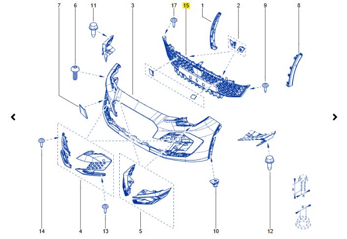 Renault Clio 6 Ön Tampon Alt Izgara 622549239R