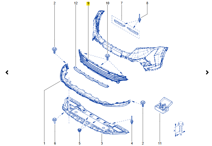 Renault Austral 2025 Sonrası Ön Tampon Alt Izgara 622541297R