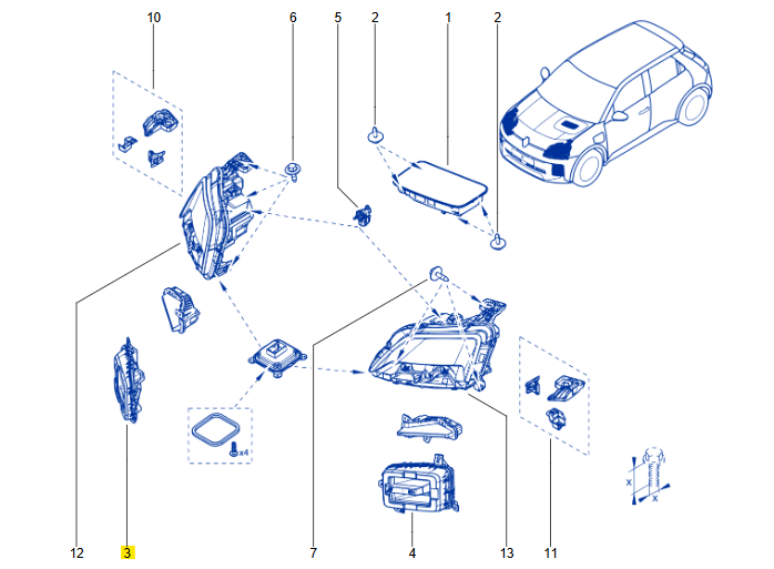 Renault 5 E-Tech Sağ Gündüz Ledi 266009647R