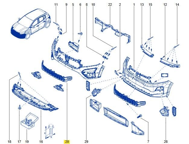 Dacia Logan 3 Ön Tampon Alt Izgara 622548046R